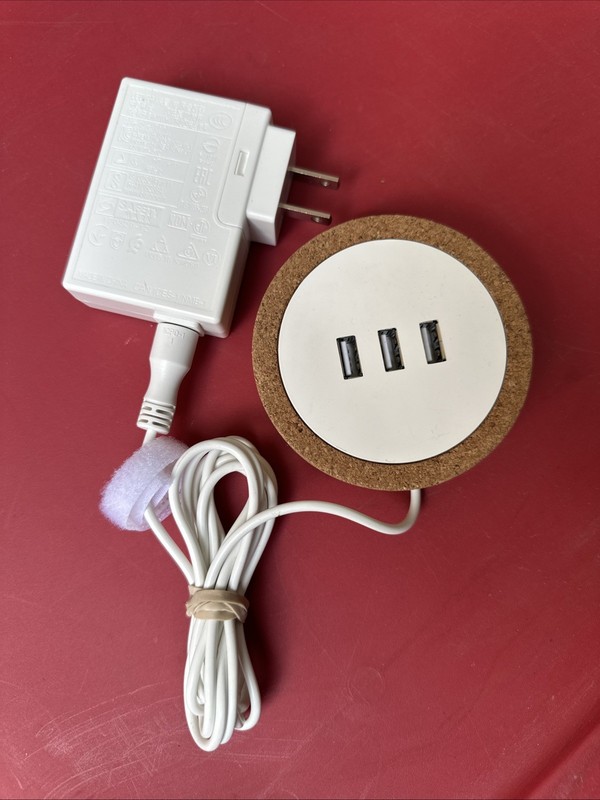 IKEA NORDMÄRKE USB Charger White With Wood 6′ Foot Cord USA