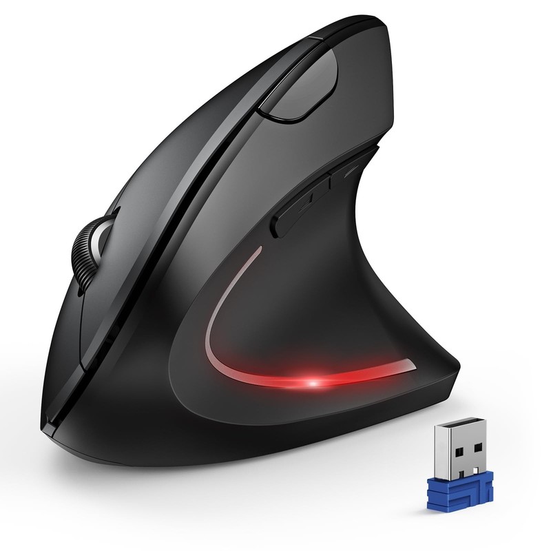 TECKNET Ergonomic Mouse Wireless Bluetooth Vertical Mouse 4800 DPI Optical Tr…