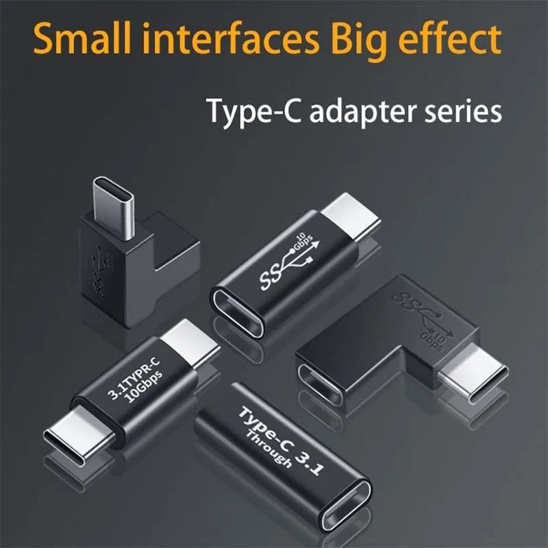 NNBILI Right Angle 90 Degree USB 3.1 Type C Adapter Female To Male
