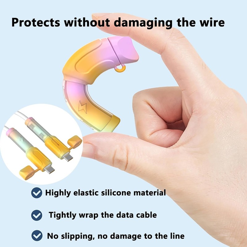 Silicone Cable Protector – Anti-Kink Charger Cable Saver, Flexible Connector P gallery