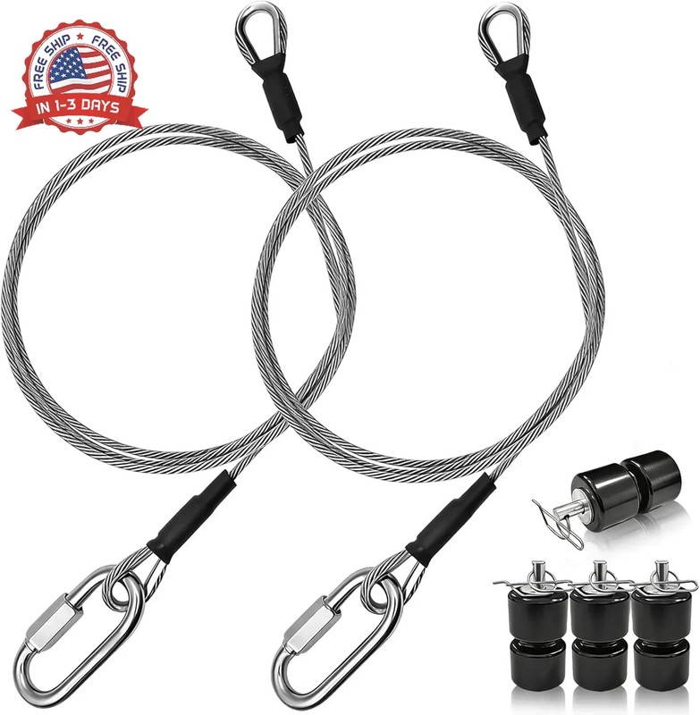Trailer Tailgate Ramp Lift Assist Kit, 304 Stainless Steel Lift Cables with Alum