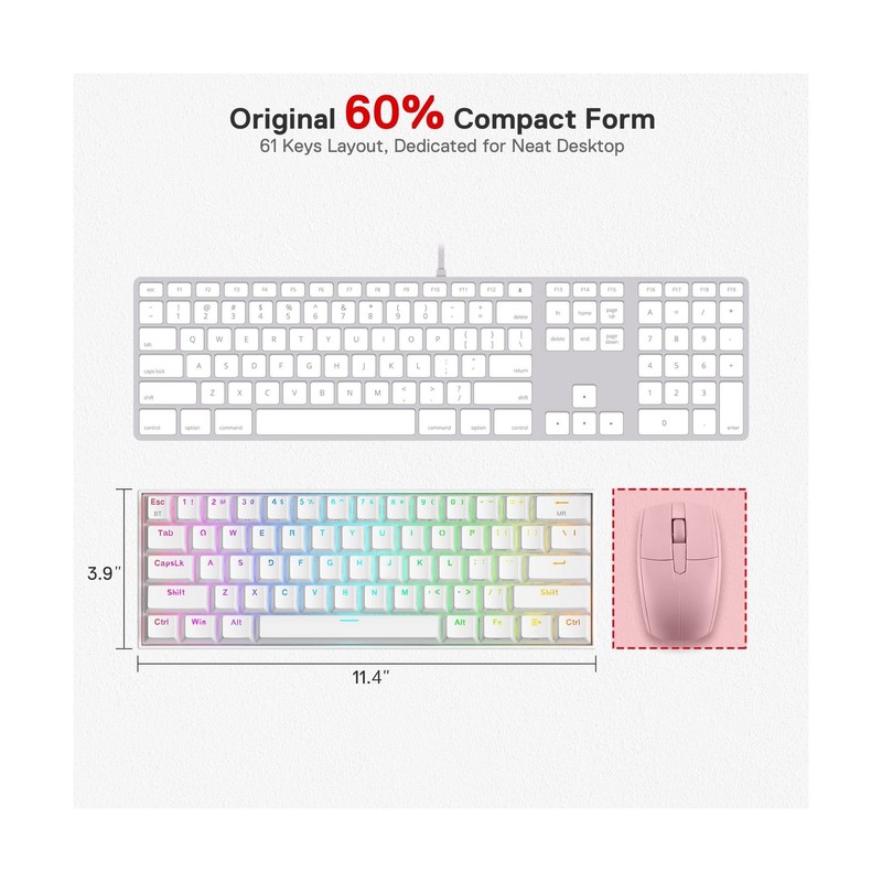 Redragon K530 Pro Draconic 60% Wireless RGB Mechanical Keyboard, BT... Fast Ship gallery