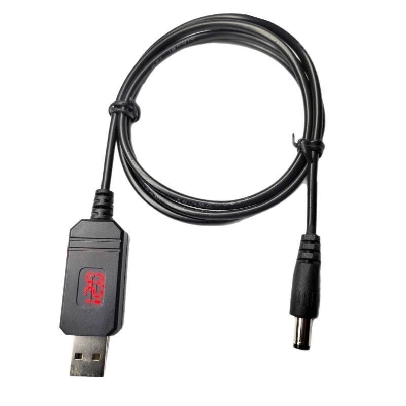 USB Voltages Converters Cable 5V to 9V 12V 5.5x2.1mm Digital Display Power Cord gallery