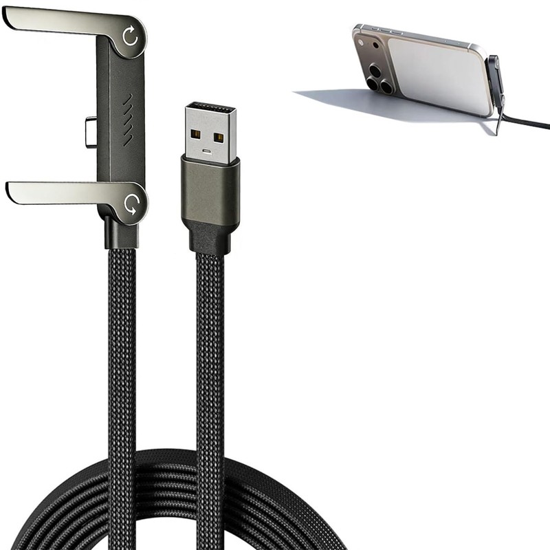 65W 1.5M 2-in-1 Fast Charging Cable with Foldable 150 centimeters, Black-CtoC