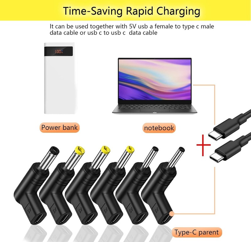 USB 3.1 Type C Female to DC Male Adapter, 90 Degre gallery