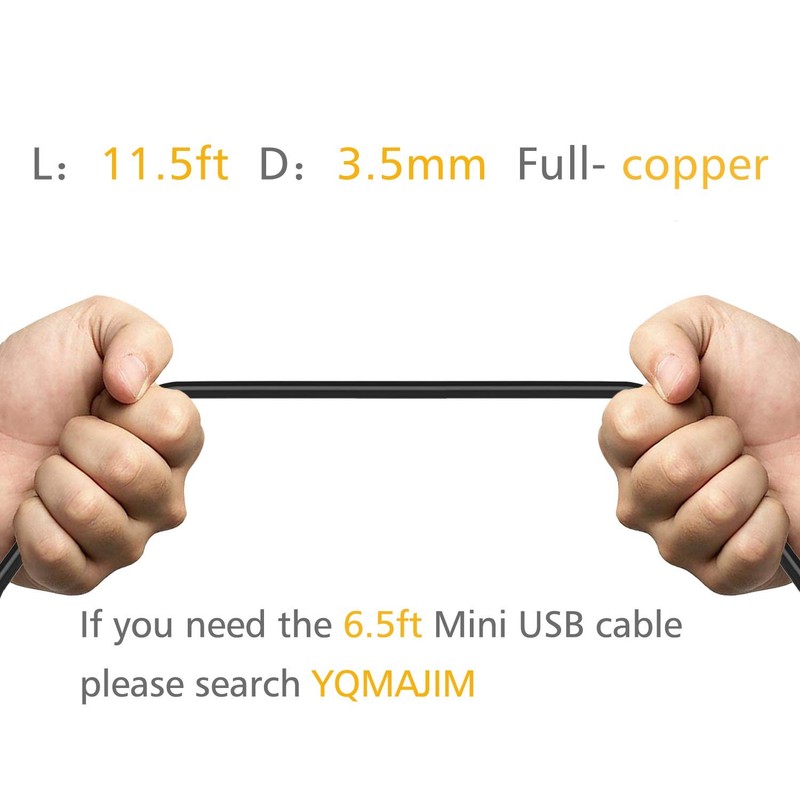 Dash Cam Charging Cable 11.5 Ft USB 2.0 to Mini USB Car Vehicle Power Cable gallery