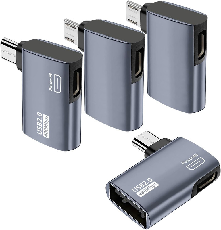 Areme 4 Pack OTG Cable Adapter for Fire TV Stick 4K, 90 Degree Left and Right An gallery