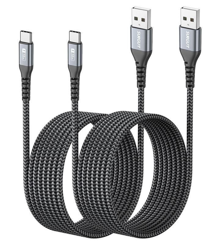 2 Pack 10ft USB C Cable 3A Fast Charging USB A to Type C Charger Cord Lead