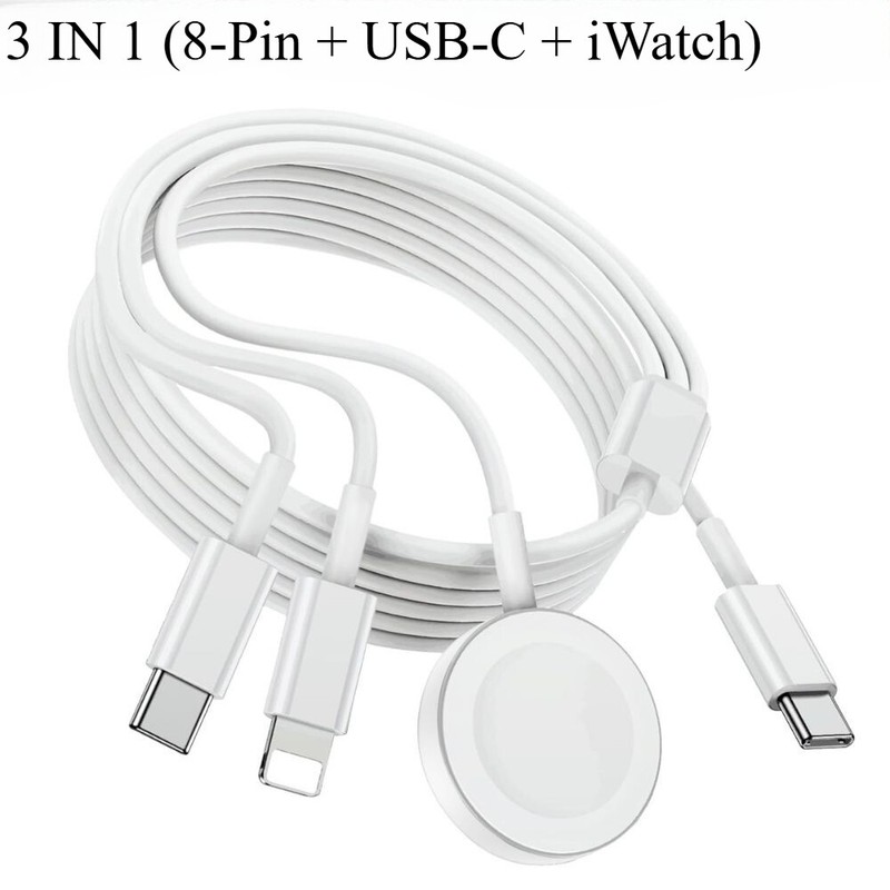 PD 40W Wall Charger 2 IN 1 Magnetic USB-C Cable For iWatch/iPhone 17 16 15 14 13