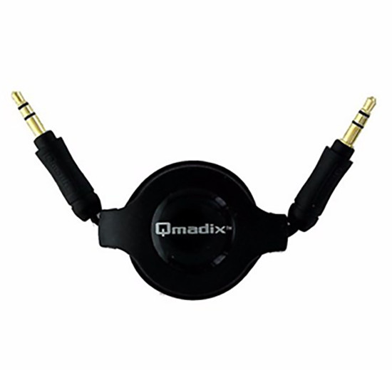 Qmadix Retractable Auxilliary Audio Cable 3.5mm