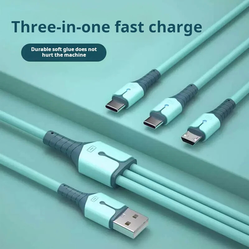 3 in 1 Fast Charging Cable Cell Phone Charger Cord For iPhone Type C Micro USB