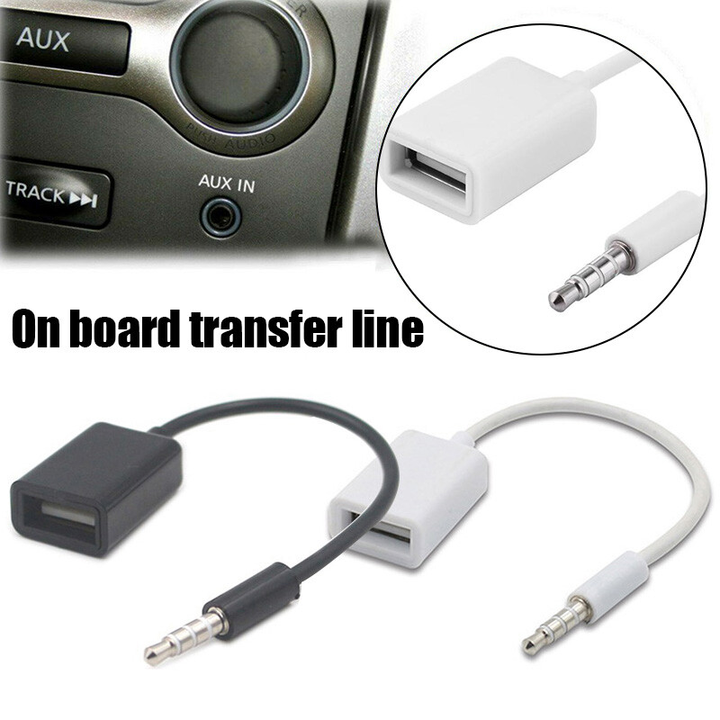3.5mm Male Audio AUX Jack to USB 2.0 Type A Female OTG Converter Adapter Cable ~ gallery