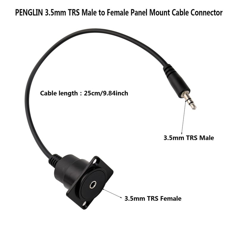 2PCS 3.5mm TRS Extension Mount Cable, D-Type TRS Male Plug to Female Jack Pan... gallery