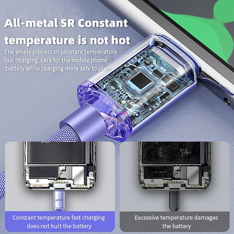 120W USB-C to USB-C Fast Charging Cable with PD 6A for Select Devices gallery
