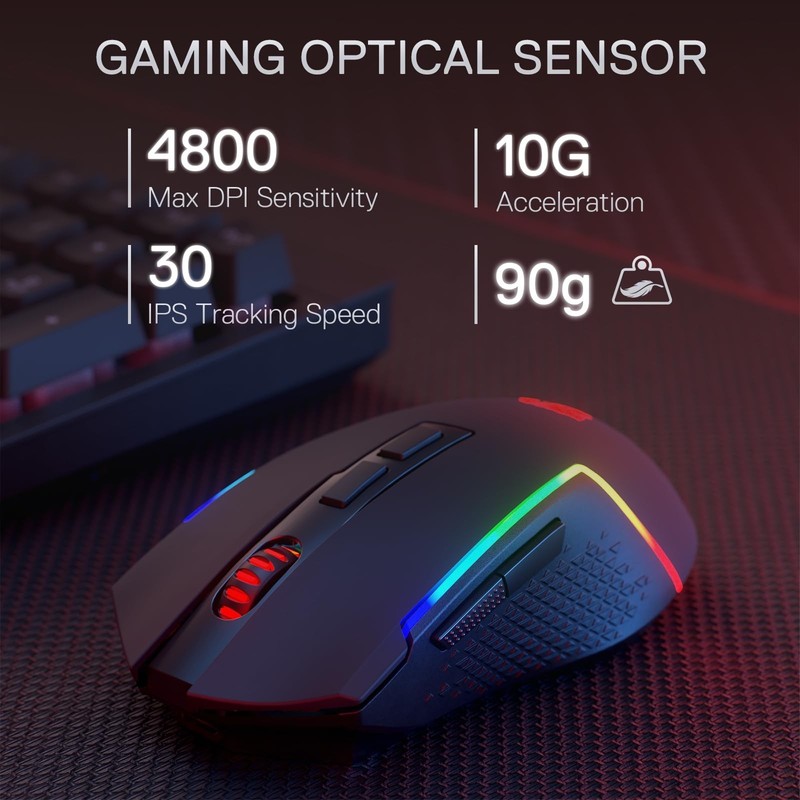 Redragon S142 Wireless Gaming Keyboard & Mouse Combo, 98 Keys K515 PRO RGB Me... gallery