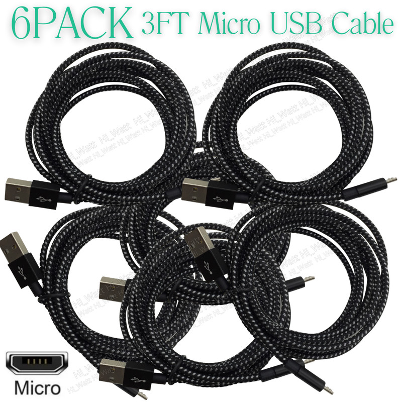 Braided Micro USB to USB A Cable Android Charger Cord Lot For Samsung Google LG