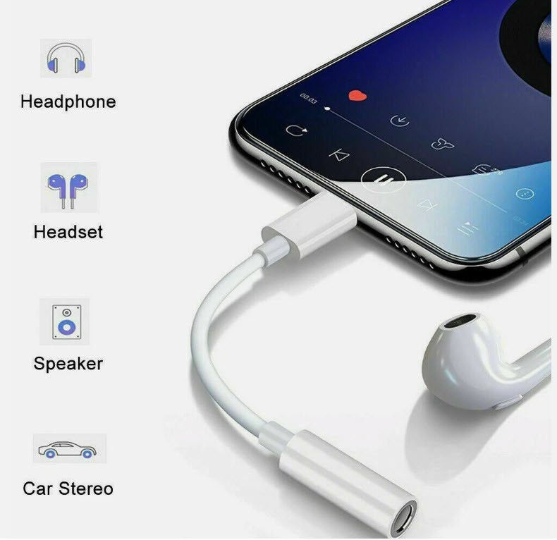 For iPhone Ipod Ipad Headphone Adapter Jack to 3.5mm Aux Cord Black gallery