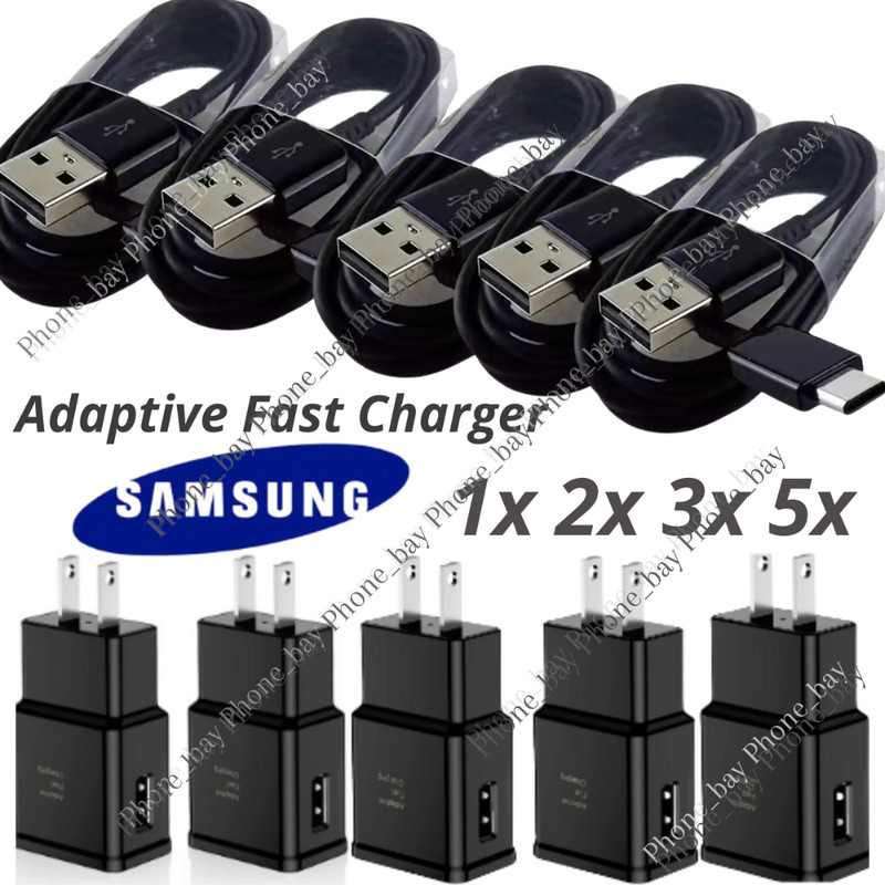1-5 Pack Lot Adaptive Fast Charger Type C Charger C Cable for Samsung Galaxy