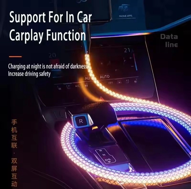 USB To USB C Cable RGB LED Light Fast Charging Cord Type C Charger gallery