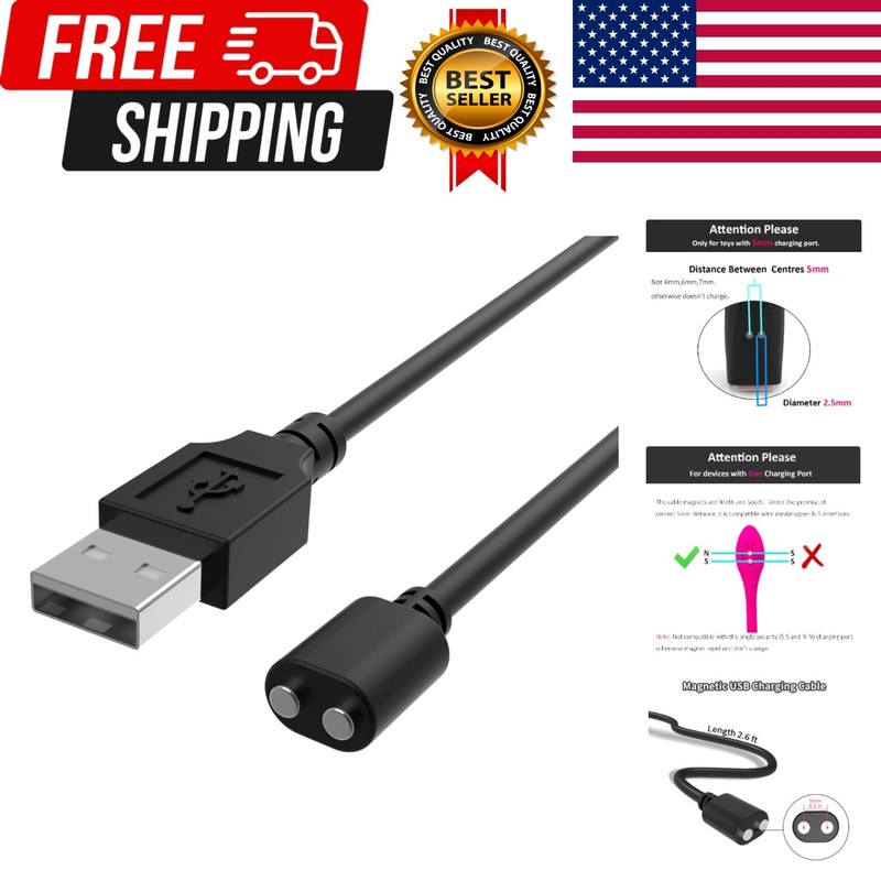 Magnetic USB DC Charger Cable Replacement Charging Cord for 2 Dots Rechargeab…