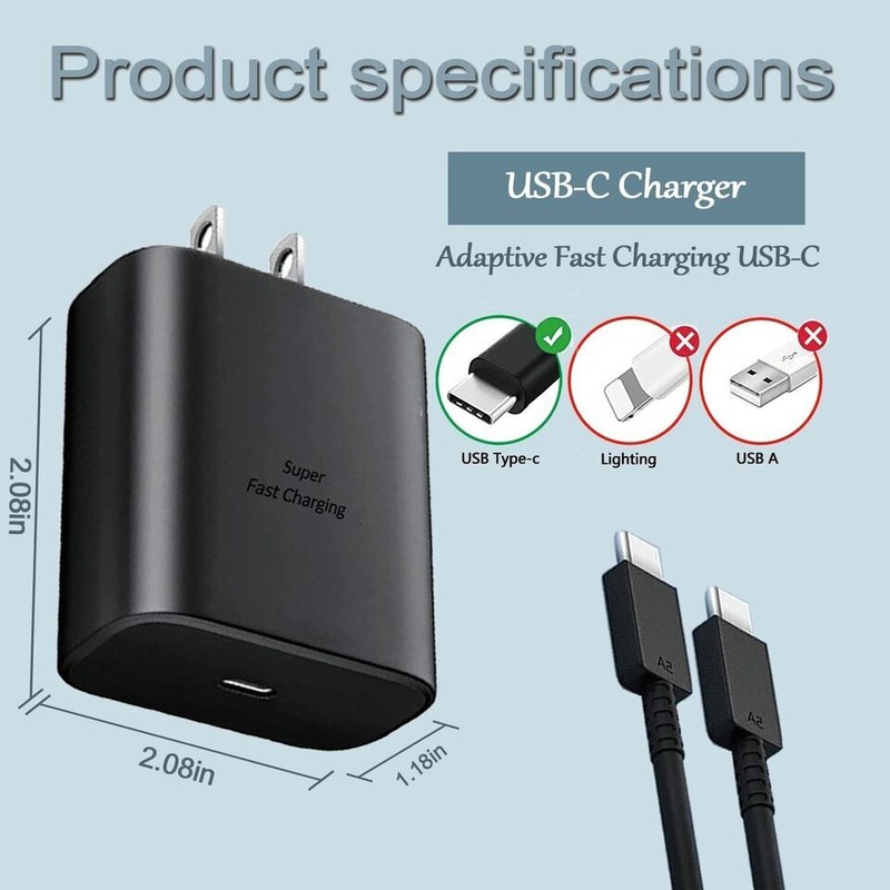 ✅NEW 45W Type USB-C Super Fast Charger For Samsung S22 Ultra S22+ S21 Note 20✅ gallery