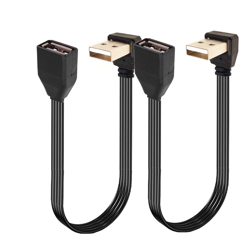 90 Degree USB Extension Cable Male To Female Data Cord 30cm 12 Inch