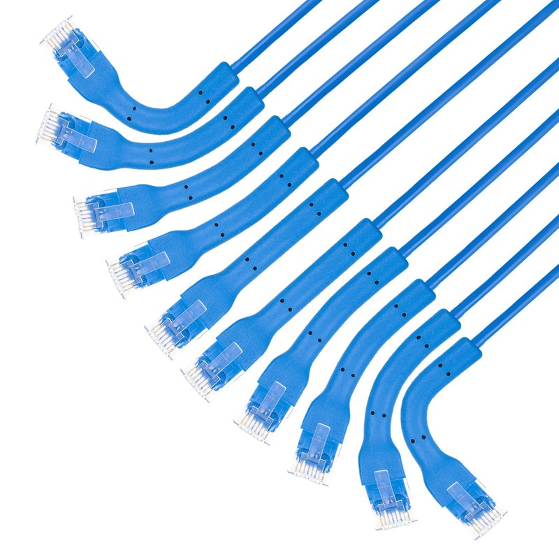 Intellinet 745253 5ft Cat-6 U/UTP Slim Patch Cable 10 Pack Blue