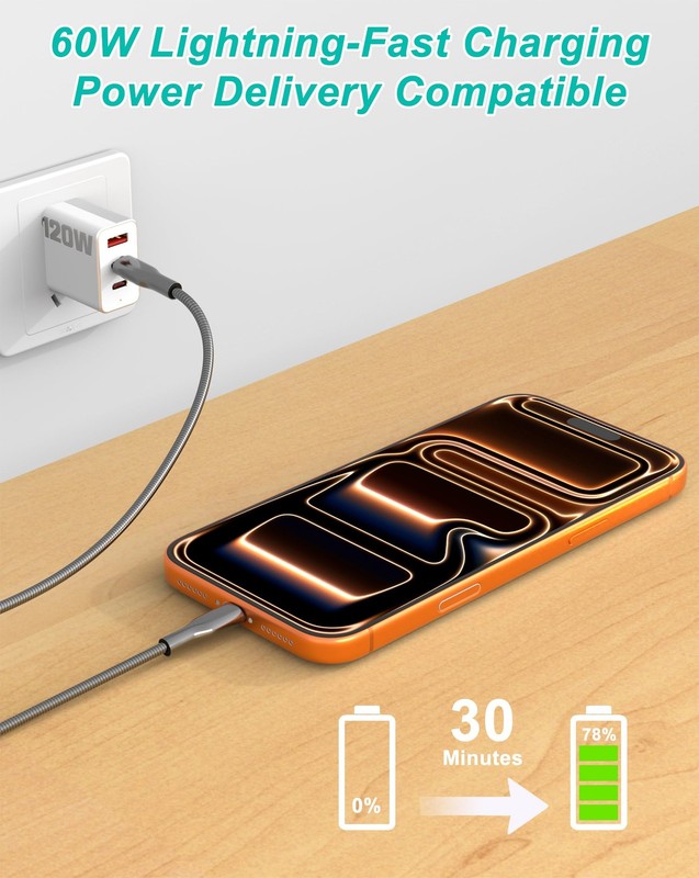 13FT Chew Proof Metal USB C to USB C Cable Shielded Armor Tough Braided Wire gallery