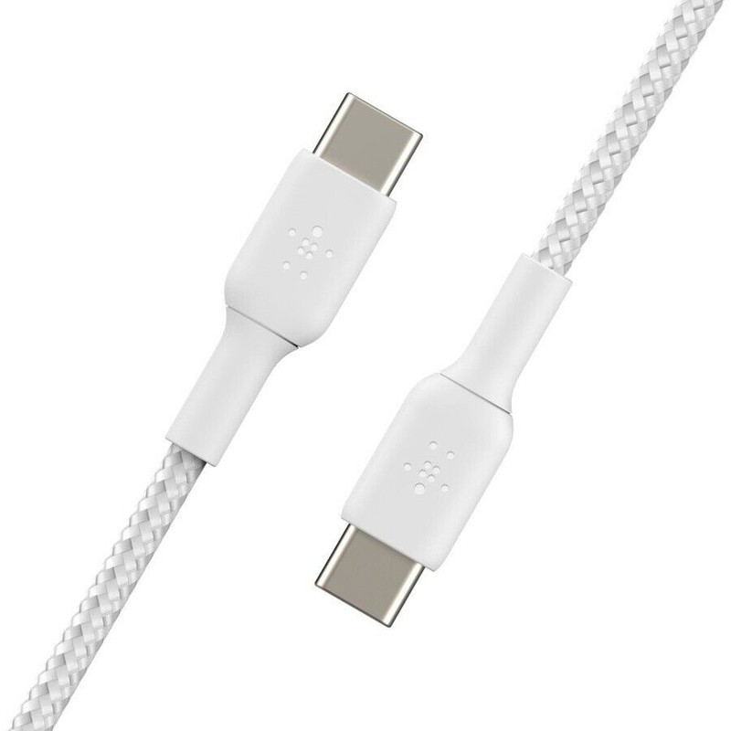 Belkin CAB004bt1MWH 3.3 Ft USB-C to USB-C Braided Cable for Power & Data White gallery