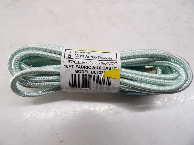 Qty 3 - Aux Cord 10ft 3.5mm Teal / Green gallery