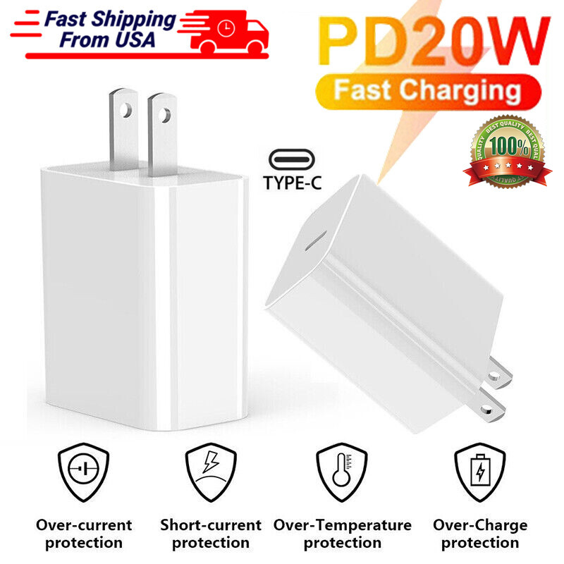 ⚡20w Fast Charger +3ft Cable For phone 14 13 12 Pro Max 11 XS X Ipad mk