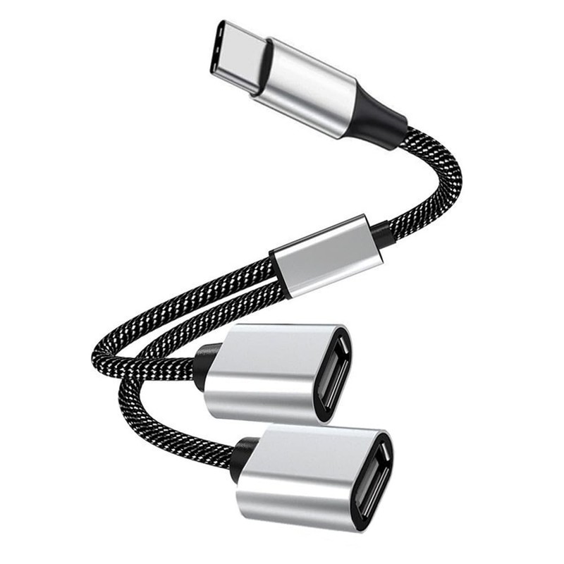 USB to Dual USB Female Cable Splitter, 2.0 OTG Adapter, Multiple Hub, with iP…