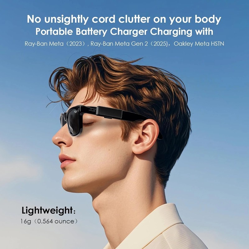Battery Charger for Ray-Ban Meta Gen 2, Ray-Ban Meta (2023) Wayfarer/Skyler/Head gallery