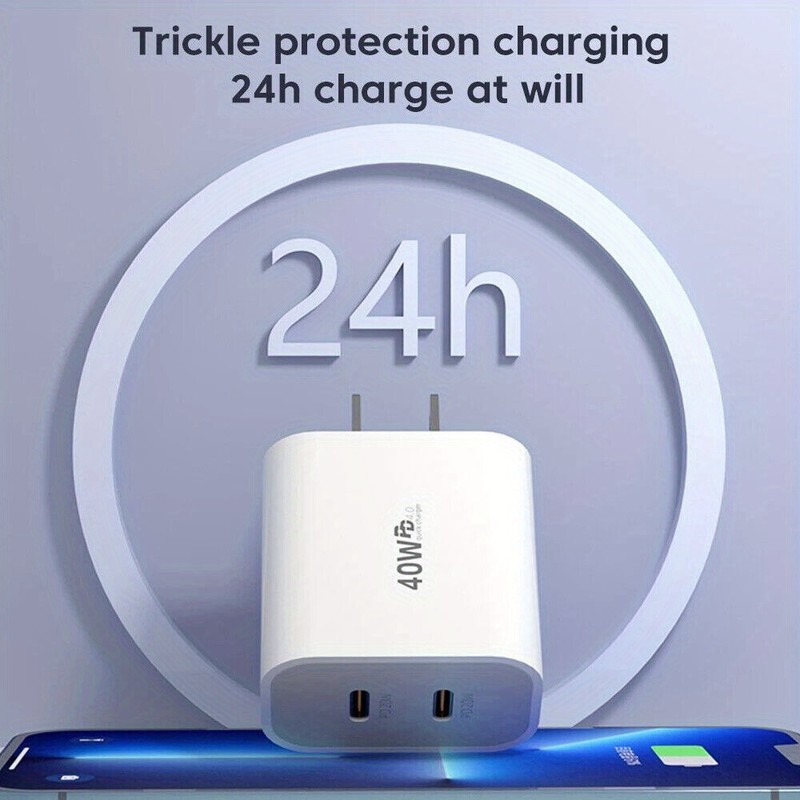 40W PD USB C Type C Fast Charger Block Cable For iPhone iPad Samsung Android Lot