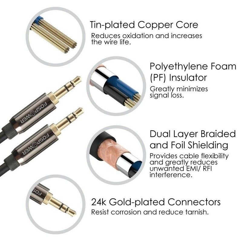 2x 25FT AUX Headphone 3.5mm Cable Male to Male Car Stereo Audio Cord iPhone MP3 gallery