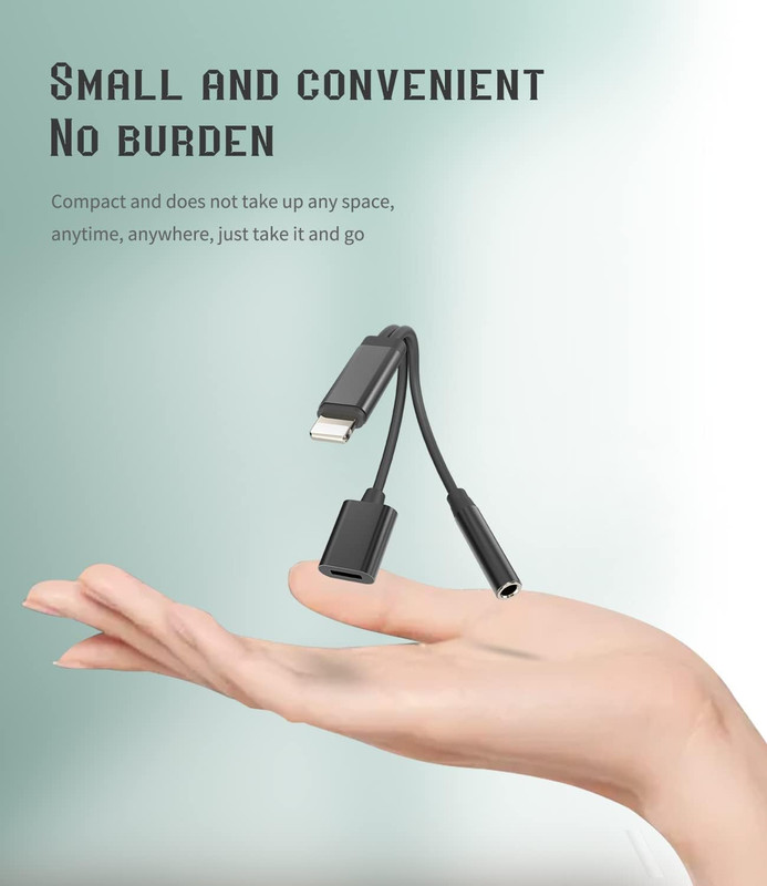 2 Pack Lightning to 3.5mm Headphone Adapter, Apple MFi Certified Audio and Charg gallery
