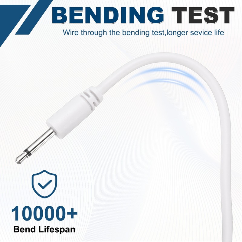 2.6FT DC Charging Cable,5V 1A USB to DC Power Cable 2.5mm Length 8mm, White gallery