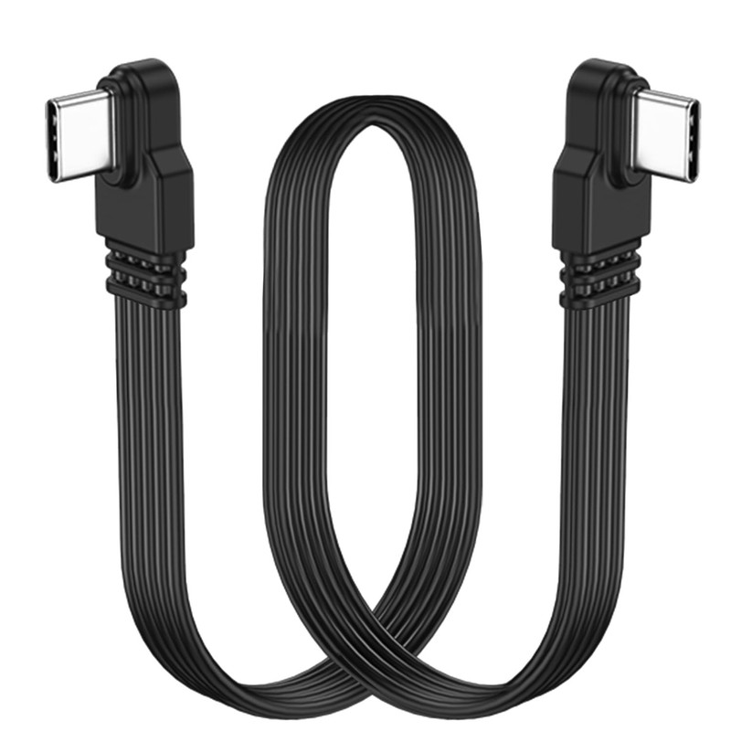 Short 90 Degree USB Type C 2.0 Flat Cable,PD 65W USB C 2.0 Fast Charge Cable,…