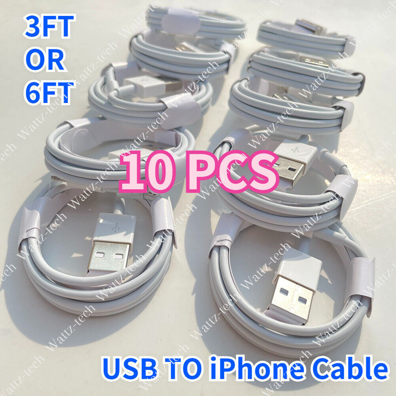1/10 Pack USB Fast Charger Cable Charging Cord For iPhone 11 12 13 14 XR 8 7 LOT