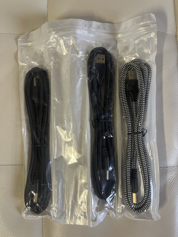 3-Pack Braided USB 3.0 Type-A to Type-C Cable Lot - 6ft Black & White/Black gallery
