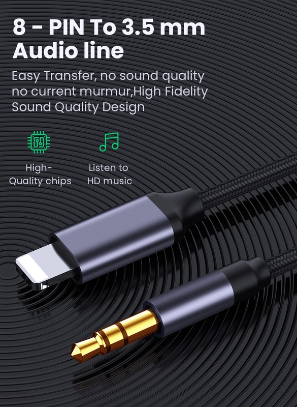 For iPhone 7 8 X XR 11 12 13 Pro Max 8 Pin to 3.5mm AUX Audio Car Adapter Cord gallery