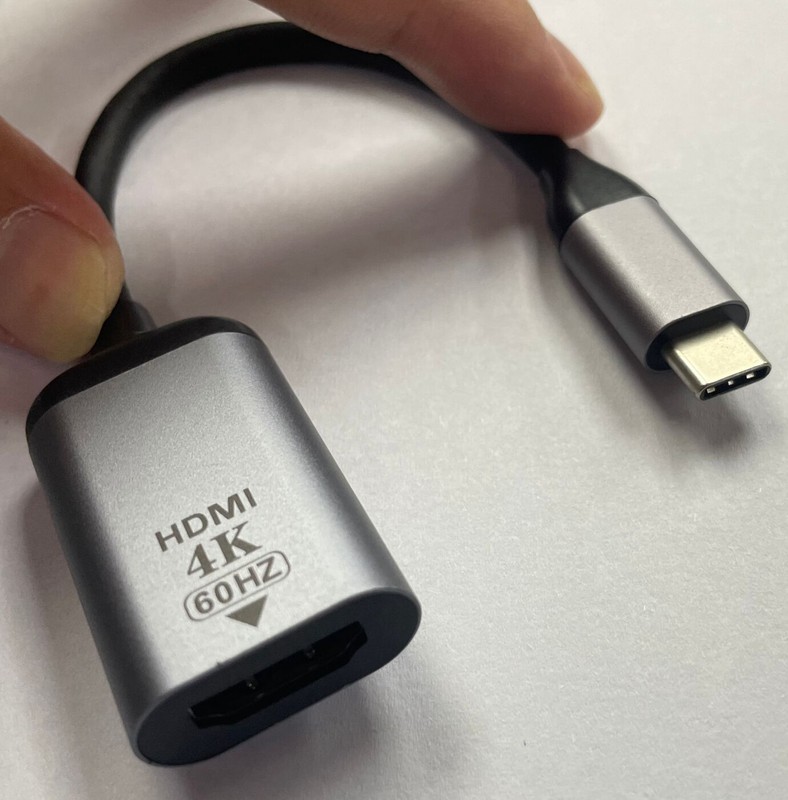 USB Type C Male Input Cable to HDMI Female Adapter 4K@60Hz Android Mac Win PnP