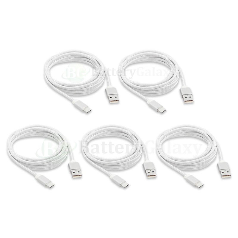 5X USB Type C 10FT Braided Charger Cable for Samsung Galaxy S8 S8+ Plus Note 8