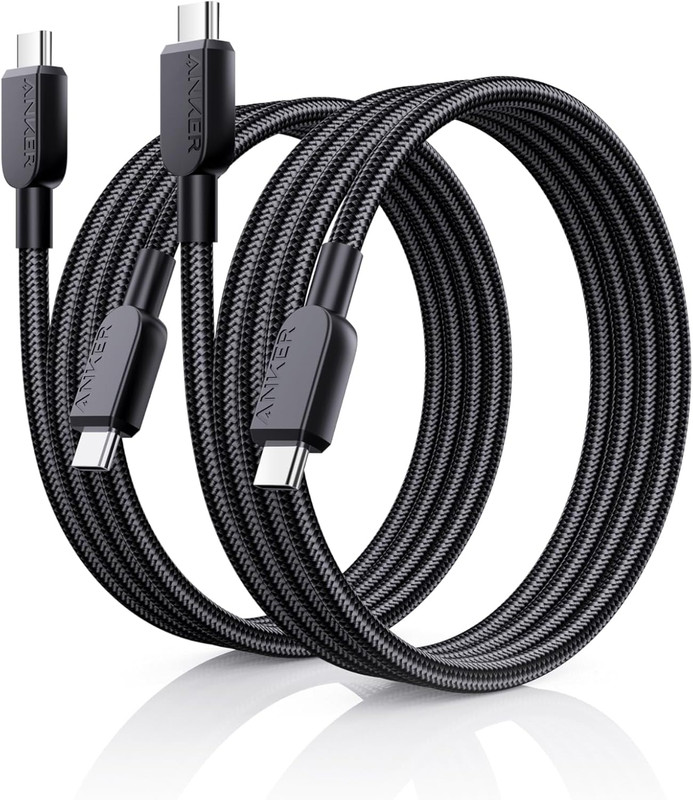 USB C to USB C Cable 240W Fast Charging 3FT Braided 2 Pack Black