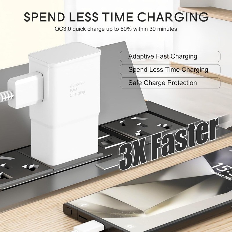 ADAPTIVE FAST CHARGING WALL CHARGER ADAPTER FOR SAMSUNG S7 S8 S9 S10 Note 8 9 10 gallery