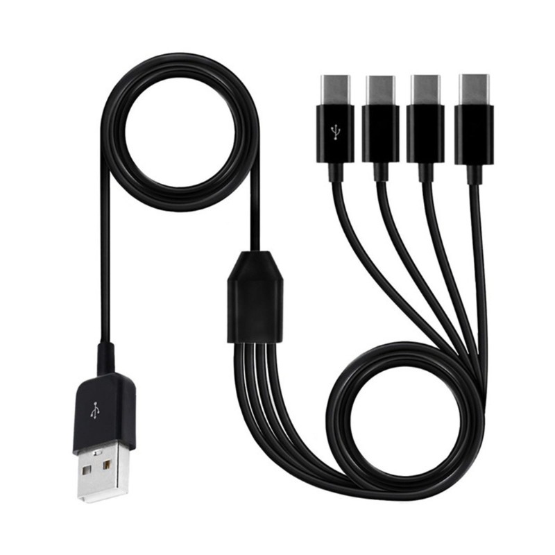 150cm Multi USB C Splitter Cable 4 in 1 Charging Cord with 4 Type-C Male Plug