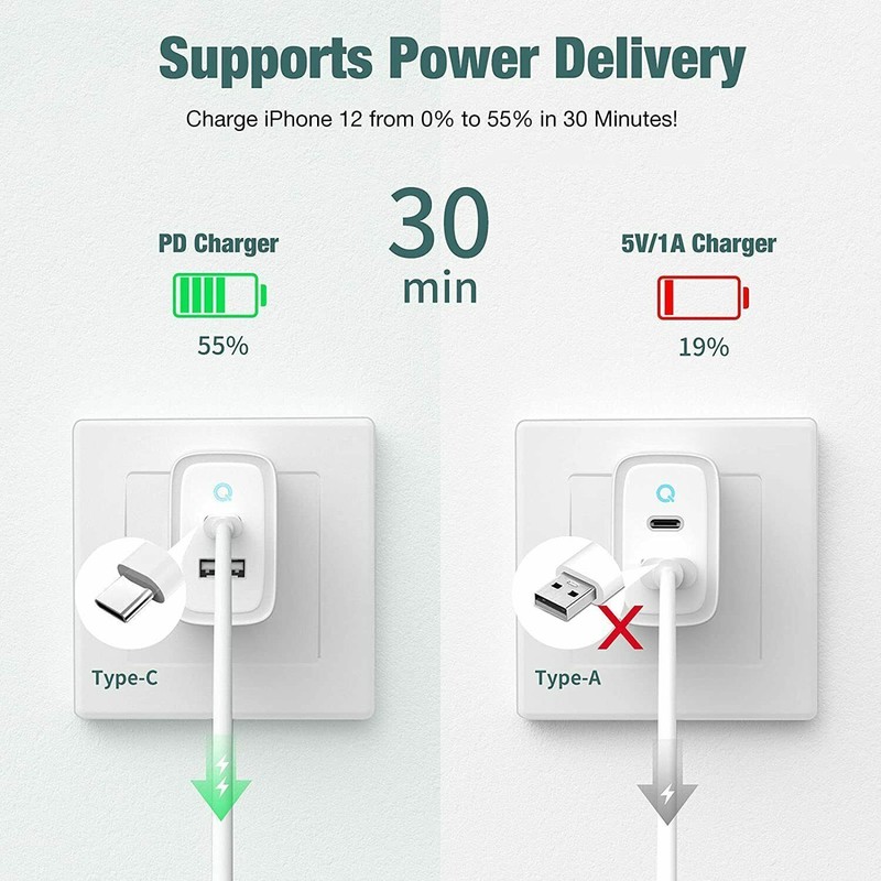 Fast Charger Cable Type USB C PD Cord to For iPhone 14 13 12 11 Pro Max XR lot gallery