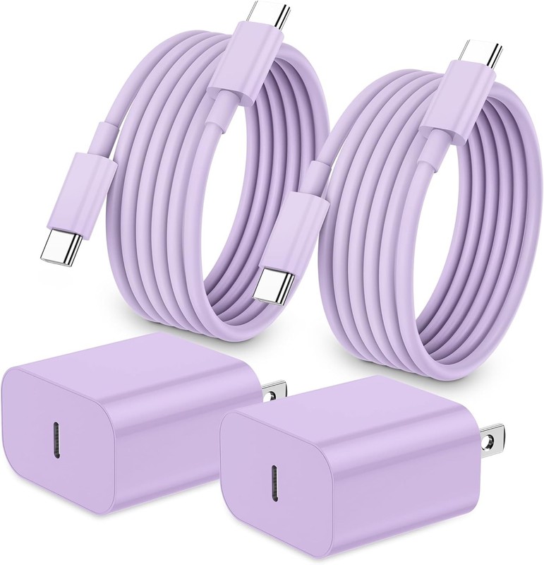 IPhone 17 16 15 Charger Fast Charging,2Pack 20W Apple iPad USB C Wall Bl gallery