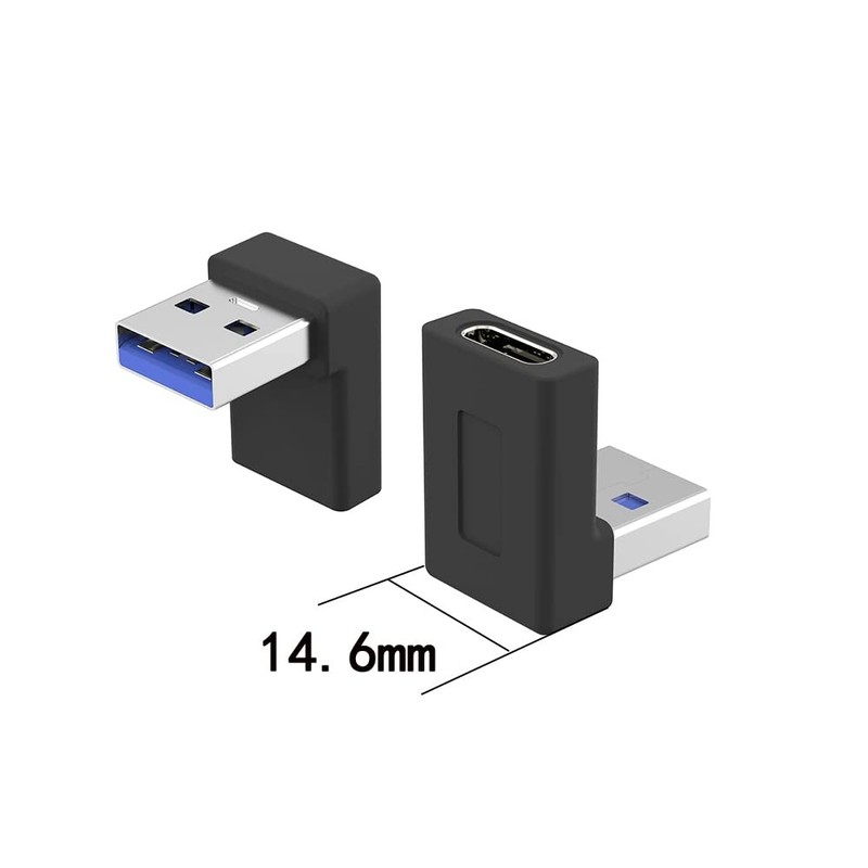 2 PCS Right Angle USB A Male To USB C Female 90 Degree 5Gbps Adapter gallery