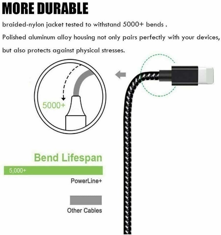 5 Pack Fast Charger Cable 6Ft Lot For iPhone 11 XR 8 7 6 5c 4s USB Charging Cord gallery
